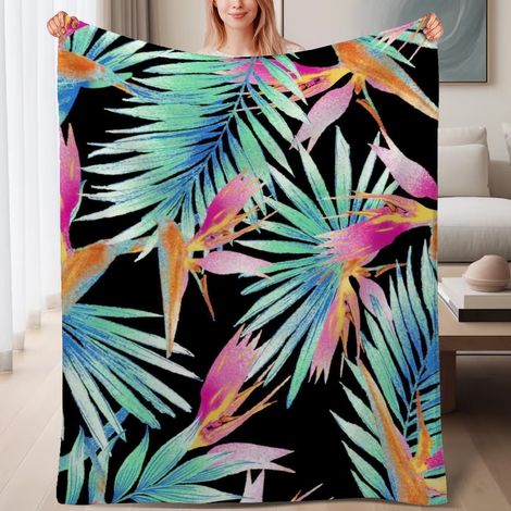 Couverture de lit en polaire, microfibre douce et confortable légère pour le printemps, décoration de chambre à coucher, cadeau idéal pour femmes et hommes, 6080 pouces (1/4)