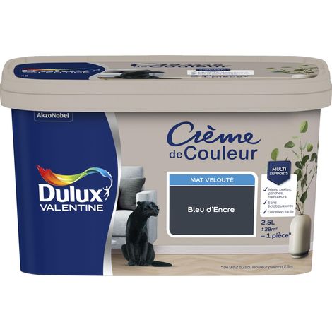 [PROMO] Peinture Crème De Couleur Mat Bleu d’Encre 2,5 L - Dulux Valentine