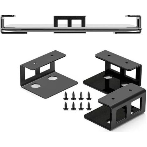 royaluxe-3 pcs Support pour Ordinateur Portable sous Le Bureau avec Vis, Support pour Appareils Jusqu'à 25 mm, Compatible avec Le Clavier d'un Ordinateur Portable (1/5)