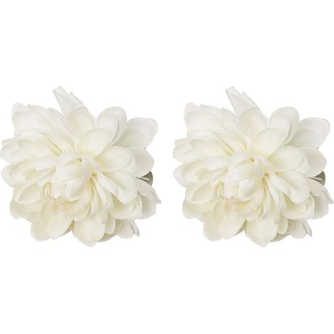 2 Pièces Embrasses de Rideau, Motif Lotus 3D en Polyester, Clip de Fixation en Fer Robuste pour Salon, Chambre et Bureau