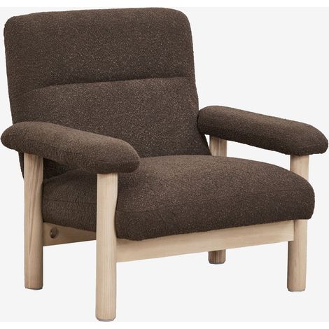 Fauteuil rembourré en bois de frêne Bernia SKLUM