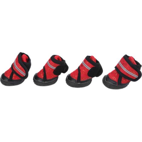 Chaussures pour animaux de compagnie, bottes antidérapantes réglables pour chiens d'extérieur de petite, moyenne et grande taille (rouge 5 cm 2 pouces) (1/5)