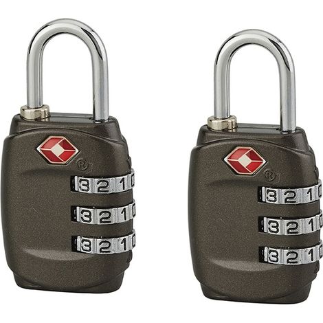Set di 2 lucchetti TSA con combinazione a 3 ghiere – THIRARD (1/2)