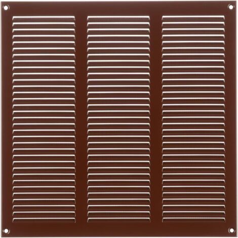 1 - Grille D Aération - Registre De Ventilation - En Acier Galvanisé Avec Moustiquaire - Pour Mur Et Plafond Intérieur Ou Extérieur - Marron - 30x30cm (1/5)