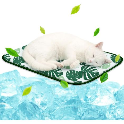 Kühlmatte für Haustiere – Kühlmatte aus Eisseide für Hunde und Katzen – Tragbare und waschbare Decke (1/5)
