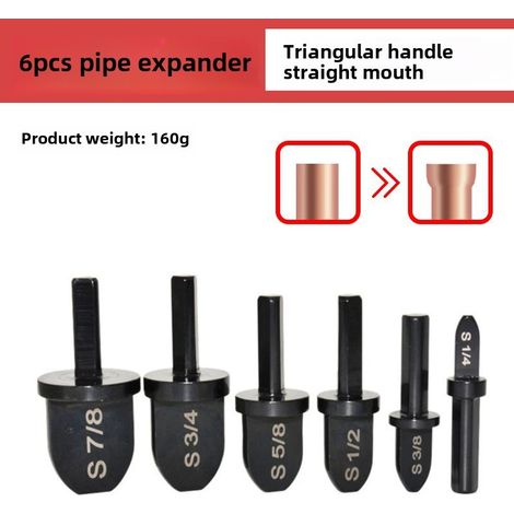 Outil d'expansion manuel britannique – 6 élargisseurs droits – poignée triangulaire, pour tubes cuivre réfrigérateur/climatiseur (1/5)