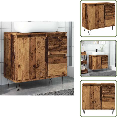Waschbeckenunterschrank Altholz-Optik 65x33x60 cm Holzwerkstoff - Waschbeckenschrank - Waschbeckenschränke - Waschtisch - Waschtischunterschrank