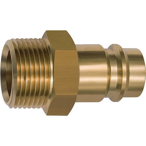 Riegler Nippel für Kupplungen NW 19, Messing blank, G 1 AG (1/2)