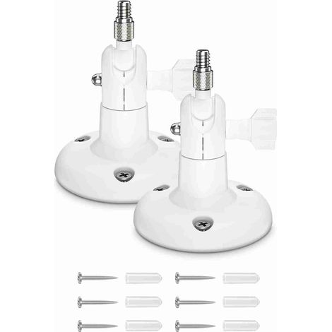 Lot de 2 supports muraux réglables pour caméras ARLO HD/ARLO PRO/ARLO PRO2/ARLO GO/ARLO ULTRA/WYZE CAM PAN, pour une utilisation intérieure et extérieure, pour la sécurité de votre domicile, blanc. (1/2)