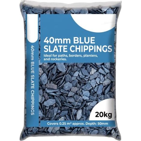 40mm Blue Slate Chippings Bag (20kg) (1/2)