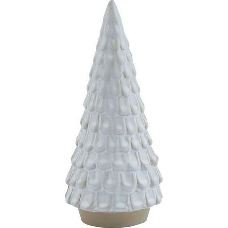 Snowy Spruce Tree - Ceramic - L8 x W8 x H18 cm - White