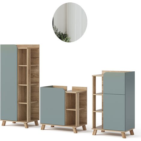 Badmöbel-Set Karen, Blau-Grau, 4 Teile, Vicco