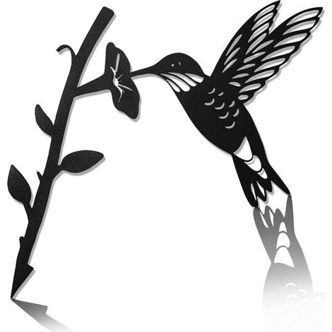 Metallener Kolibri als Gartendekoration, Kolibri-Silhouette, Baumskulptur, Landschaftsdekoration für Garten und Hof, Kunsthandwerk mit Vogelmotiven, Geschenkidee