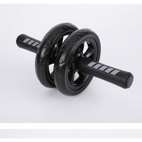 Roue abdominale avec tapis de genoux épais - Appareil d'exercice abdos + coussin protecteur - Roulette double glisse pour musculation - Équipement de fitness sportif pour homme et femme (1/5)