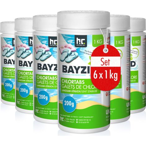 6x 1 kg BAYZID® Chlortabs 200g langsam löslich