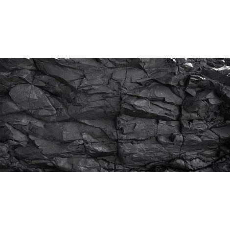 Rochers noirs pour fond d'aquarium, à coller soi-même, 120 x 50 cm