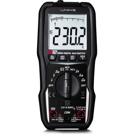 Uniks multimetro automatico trms 600v ac dc uniks m12 strumento professionale