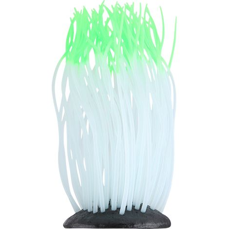 Ornement de corail d'anémone de mer artificielle en Silicone, Simulation pour décor d'aquarium de poissons (vert)