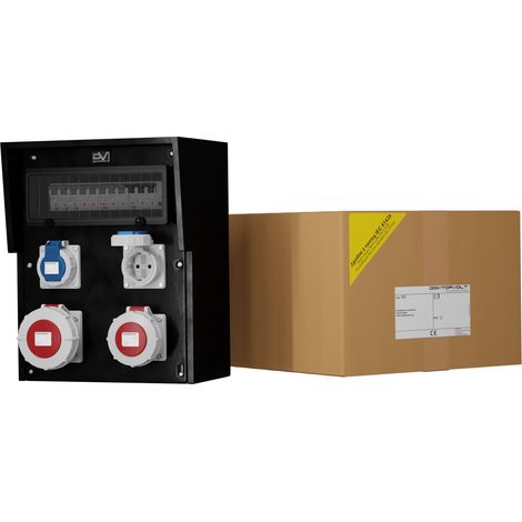 Tableau électrique de chantier en caoutchouc HD-S/FI IP67 32 A/5 P 16 A/5 P 2 x 230 V, prises Mennekes Schuko Doktorvolt® DV-9559-D (1/4)