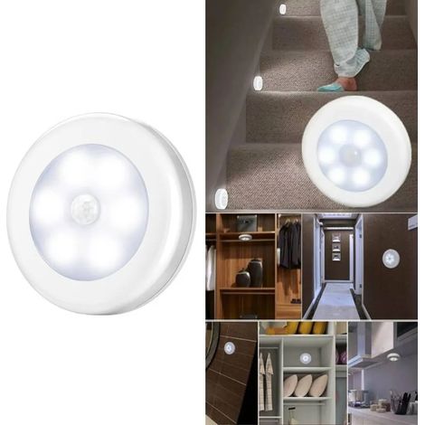 LED-Nachtlicht mit Bewegungsmelder, Schrankbeleuchtung, Babybeleuchtung, weiß