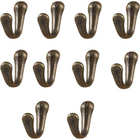 Crochets pour chapeaux, lot de 10, crochets muraux, petits crochets en alliage de zinc à un seul trou, crochets pour cintres rétro, crochets pour cintres en métal, crochets de porte, crochets pour arm (1/3)