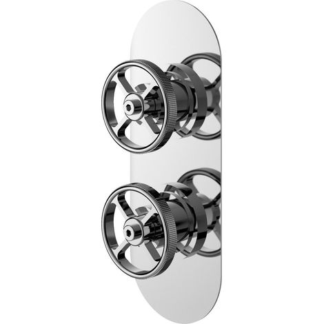 Knurled Twin Shower Valve W/Diverter