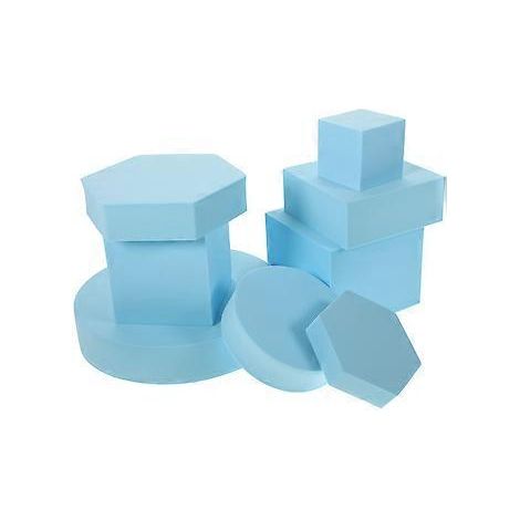 cubes géométriques accessoires photo cosmétiques accessoires de bijoux géométriques artisanaux (18 x 18 x 3,5 cm bleu ciel) (1/3)
