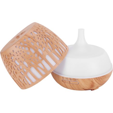 Diffuseur d'huiles essentielles 400ml avec lumière et design bois - 100-240V prise EU (1/5)