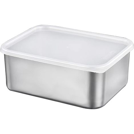 Lebensmittelaufbewahrungsbehälter mit Deckel, quadratischer Lunchbehälter aus Edelstahl 304 für Picknicks im Freien und den Kühlschrank, klein, 600 ml, 13,5 x 10,5 x 5,5 cm / 5,3 x 4,1 x 2,2 Zoll (1/5)