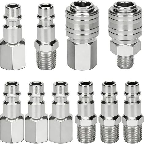 10 pièces raccord rapide 1/4" BSP air compresseur pour outils pneumatiques (1/5)