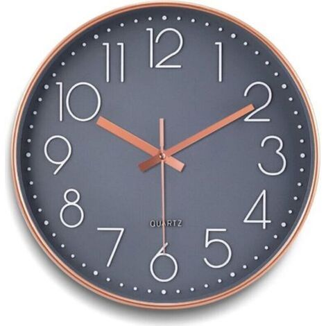 Horloge Pendule Mural,Horloge Murale Moderne 30cm Horloge Murale Ronde,Horloge Murale à Quartz,sans de Bruit, Style Moderne pour Maison/Cuisine/Bureau-Fonctionne sur Pile (1/4)