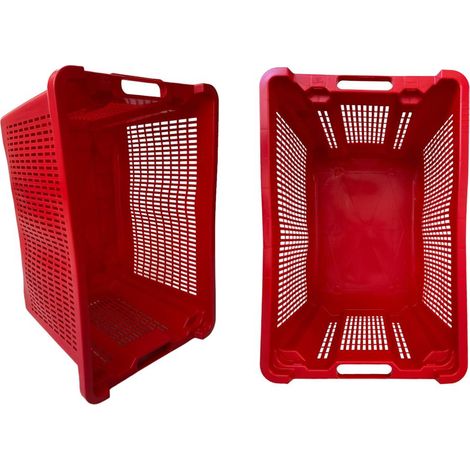 Cassa Cassetta agricola ortofrutta Salvaspazio 52x29x42H cm ROSSA FONDO CHIUSO 1 PEZZO (1/5)