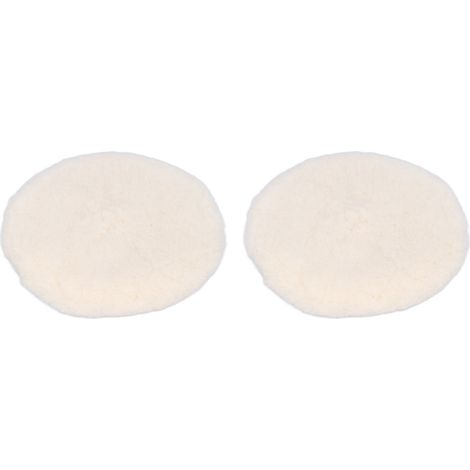 Lot de 2 tampons de polissage en laine, feuilles de polissage universelles naturelles pour automobile, disques de polissage de carrosserie de 125 mm (1/5)