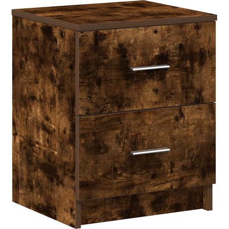 Maison Exclusive - Nachttisch mit 2 Schubladen Räuchereiche 40x36 (1/5)