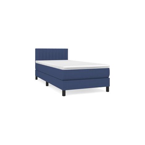 Sommier à lattes de lit avec matelas Bleu 80x200 Tissu (1/5)