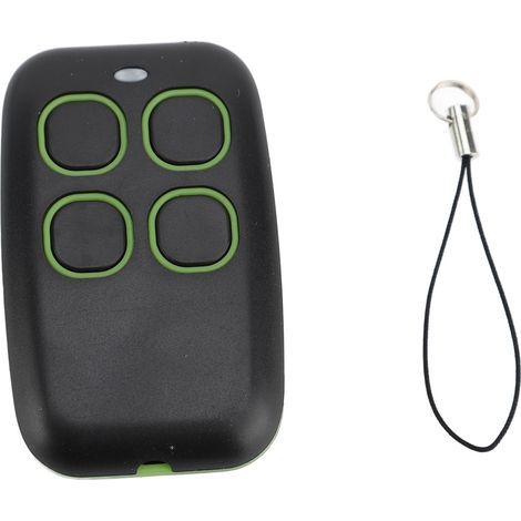 Lot de 4 télécommandes sans fil pour porte de garage automatique (bande complète 250-913 MHz), compatibles avec les portes à enroulement et les portes automatisées (vert). (1/2)