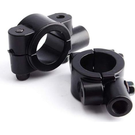 2 pcs Support de Rétroviseur de Guidon de Moto, Colliers de Fixation des Miroirs de Guidon 7/8" Universel 10mm Support de Montage de Miroir Bride en Aluminium (1/4)