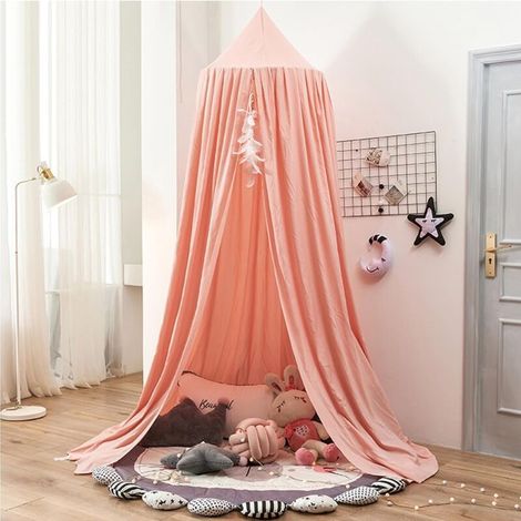 Dome Bed Curtain Mosquito Net Kids Ins Style Ceiling Play Tree House Tent Bed Curtain Diameter 65cm，Pink