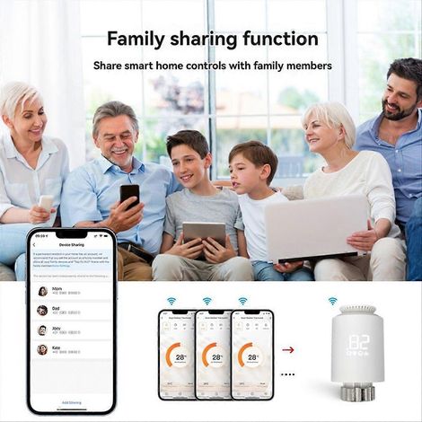 Actionneur de thermostat intelligent ZigBee 3.0 pour vanne de radiateur TRV, compatible avec Alexa et Google Home. (1/5)