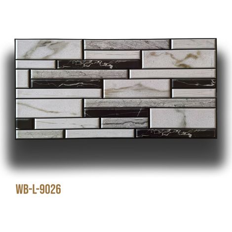 Pannelli 3D Rivestimento a parete in PVC effetto MARMO B&W 96x48cm Realistici, isolanti, idrorepellenti.