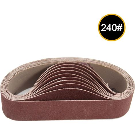 10 pièces 30x330mm bandes abrasives abrasives 240 outils de polissage de meulage de grain pour ponceuse rotative électrique