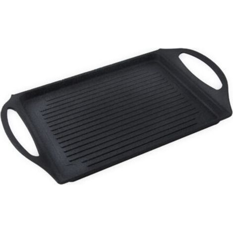 Gestreifte Grillplatte aus xylanbeschichtetem Aluminiumguss, 38 x 28 cm