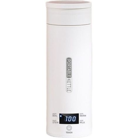Bouilloire électrique portable pour voiture de 500 ml en acier inoxydable 316, arrêt automatique, anti-brûlure à sec, contrôle de la température, tasse à eau électrique de voyage 220 V