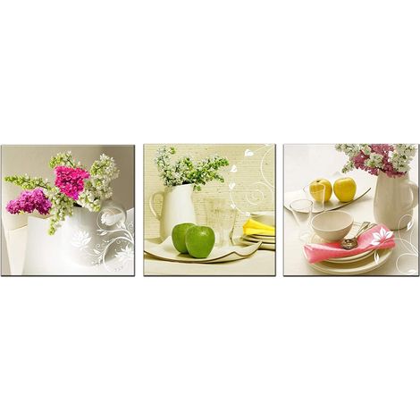 Tableau sur toile représentant des roses rouges sur fond de livres gris - 3 panneaux de 30 x 30 cm (12 x 12 pouces) - Décoration murale pour la maison, la salle de bain ou la chambre - Sans cadre (1/5)