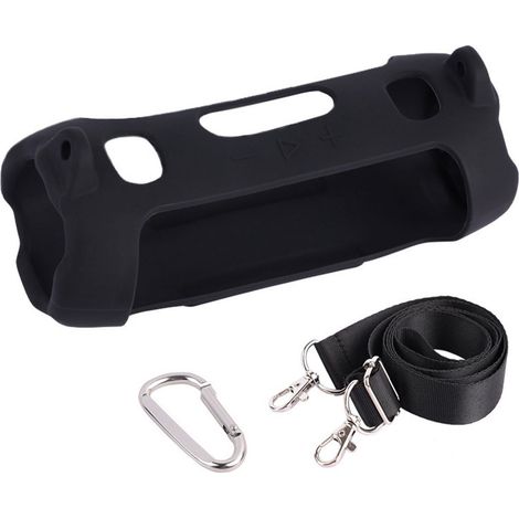 Funda De Silicona Para Altavoz Bluetooth - Compatible Con JBL Charge 6 - Asa De Transporte Y Correa Ajustable - Negro (1/5)