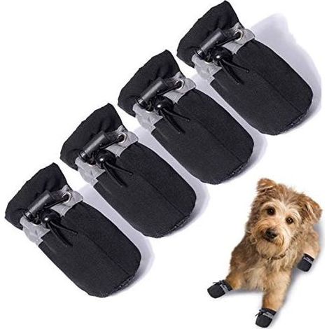 Lot de 4 protège-pattes pour chien, bottes pour animaux de compagnie (noir taille 3) (1/4)