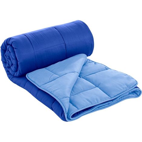 Couette En Microfibre Bicolore 240x200cm bleu Herzberg HG2420BCO-BLU (1/3)