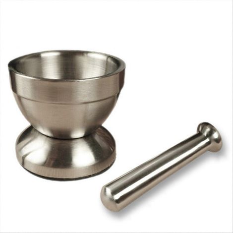 Petit mortier et pilon en acier inoxydable, pot à médicaments multifonctionnel, broyeur ménager en acier inoxydable, hachoir à aliments (1/5)