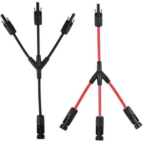 Y Type Solar Connectors, 2 pcs (1 to 3 Branches) Professional Waterproof Solar Panel Connector, Solar Panel Cable, for Parallel Connected Photovoltaic Panels MMF + FFMdengyank (1/5)