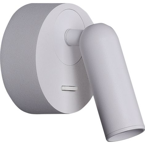 Applique Murale Liseuse LED 3W IRC95 avec Interrupteur Blanc Sablé ZAMBELIS 25284 - Blanc chaud - 3000K